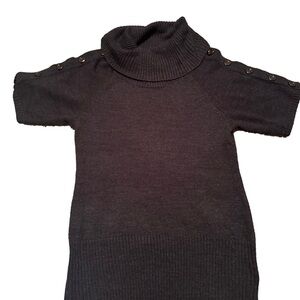 Worthington Woman’s Charcoal Cowl Neck Short Sleeve Long Sweater Large